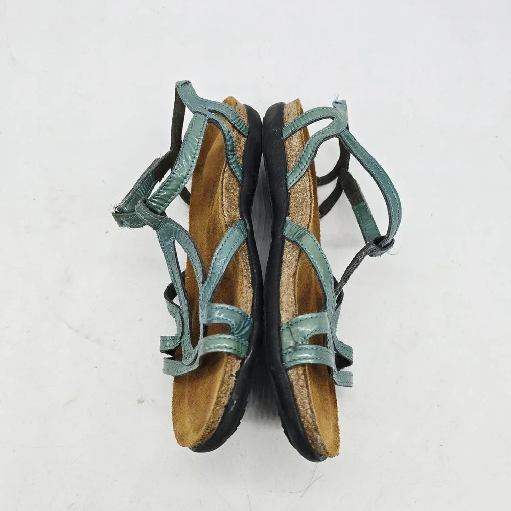 Naot Dorith Sandals Womens Size 5 (36) Leather Strappy Flat Comfort Shoes Teal